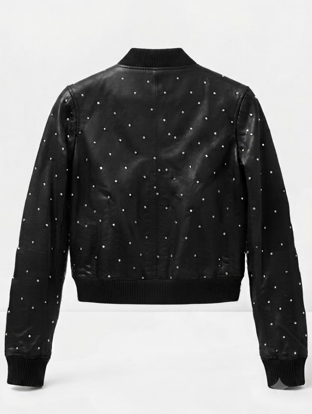 Walter Baker Zena Black Leather Studded Bomber Jacket Silver Extra Small NWT - Picture 7 of 17